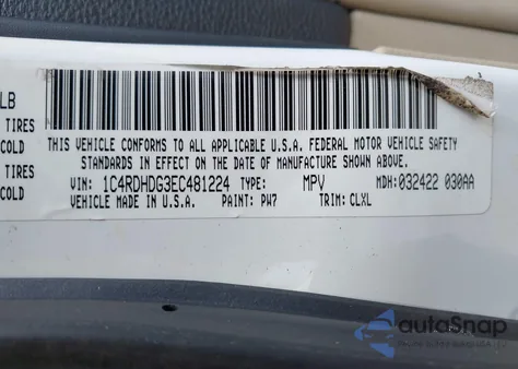 2014 Dodge Durango Limited from USA, damaged, VIN 1C4RDHDG3EC481224
